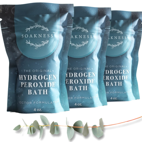 Soakness Hydrogen Peroxide Bath Treatment Eucalyptus Epsom Salt Detox Bath 3 Pack