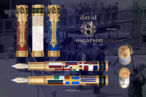 David Oscarson Ellis Island Collection Hard Enamel Fountain Pen