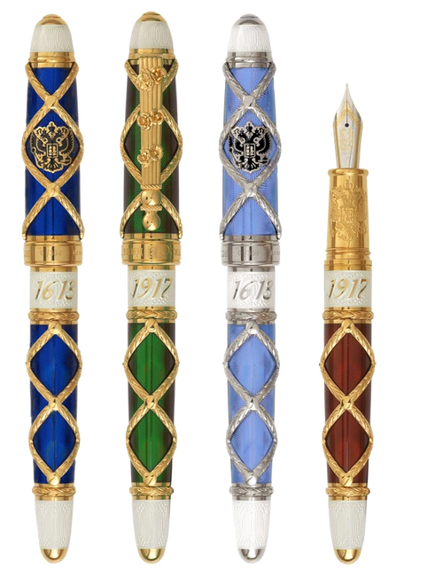 David Oscarson Russian Imperial Collection 14kt Gold Nib Solid Sterling Silver Fountain Pen