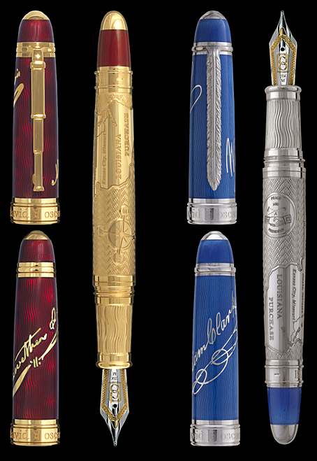 David Oscarson Lewis And Clark Collection 18 Karat Gold Nib Fountain Pen