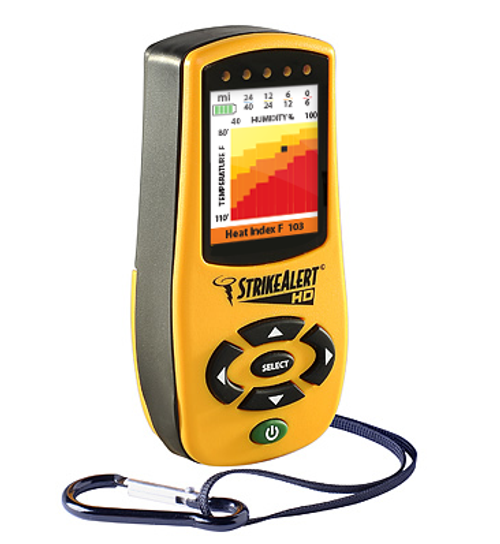 StrikeAlert HD Field Personal Lightning Detector With Heat Index