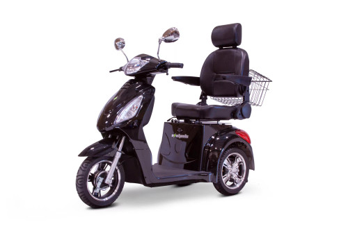 eWheels EW-36 S Elite 3-Wheel 350lbs. Wt. Capacity Scooter with Electromagnetic Brakes High Speed of 15mph- Black