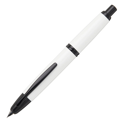 Namiki Pilot Vanishing Point White / Black Matte Fountain Pen - 18k Gold Nib Namiki Pilot Vanishing Point White / Black Matte Fountain Pen - 18k Gold Nib