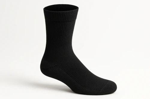 Creswell Sock Mills 3 Pair Pack - Black Diabetic Crew Socks Ultra Soft Cushion Sole