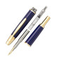 Namiki Pilot Vanishing Point Blue / Gold Fountain Pen - 18k Gold Nib