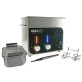GemOro 1735-H 3QTH Pro Next Gen Stainless Steel Ultrasonic Jewelry Cleaner With Basket, Tweezers & Ring Rack
