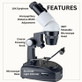 Gemoro 1518 Elite 1030 LED Portable Gemological Microscope - 10X & 30X Magnification with 360º Rotatable Head