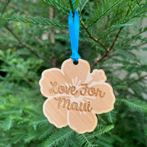 Love for Maui Wooden Ornament (fundraiser)