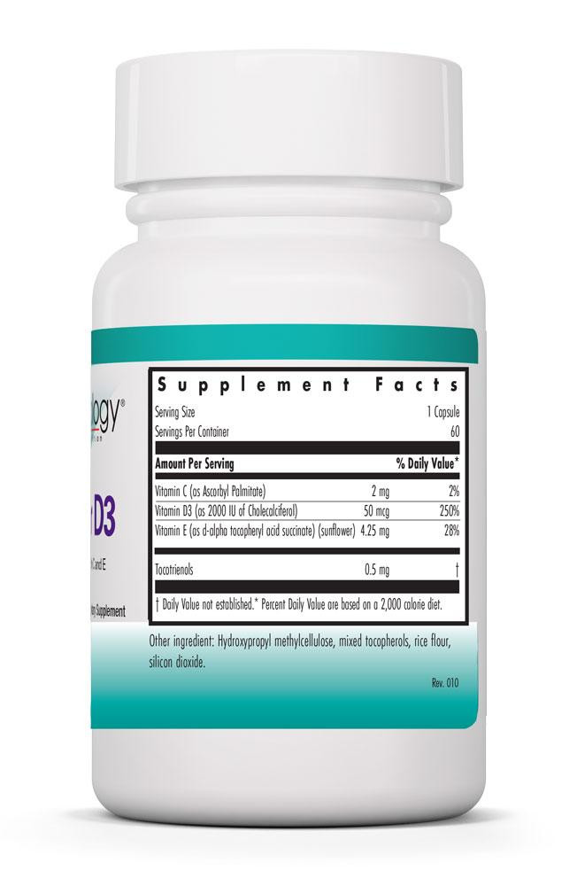 Vitamin D3 Complete 5000 60 Fish Gelatin Capsules NutriCology