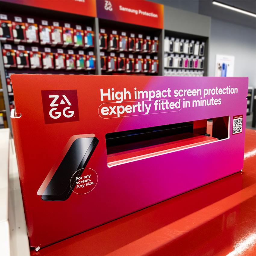 ZAGG On Demand machine side view in retail environment