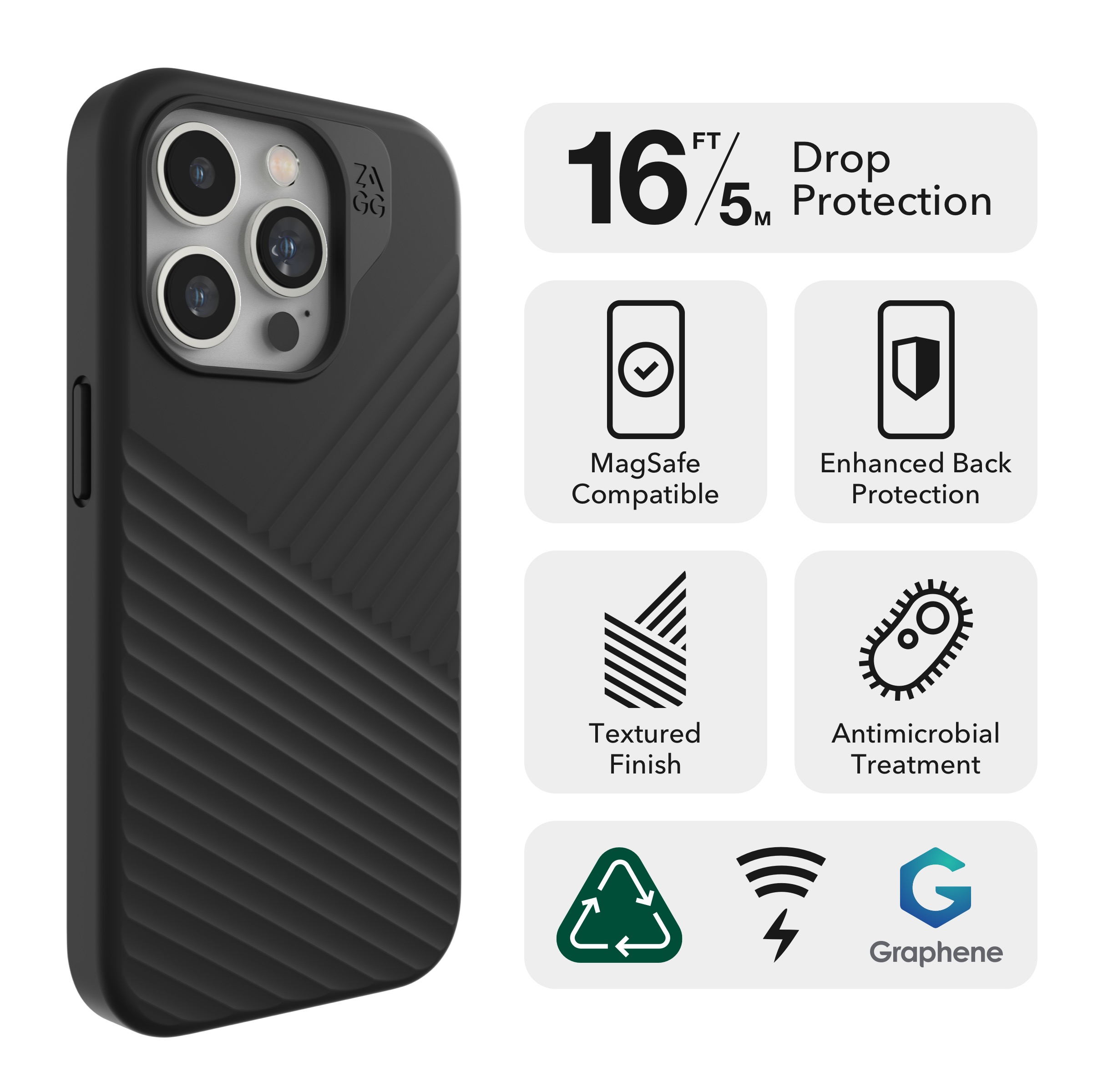 ZAGG Denali Snap w/kickstand Case iPhone 15 Pro Max