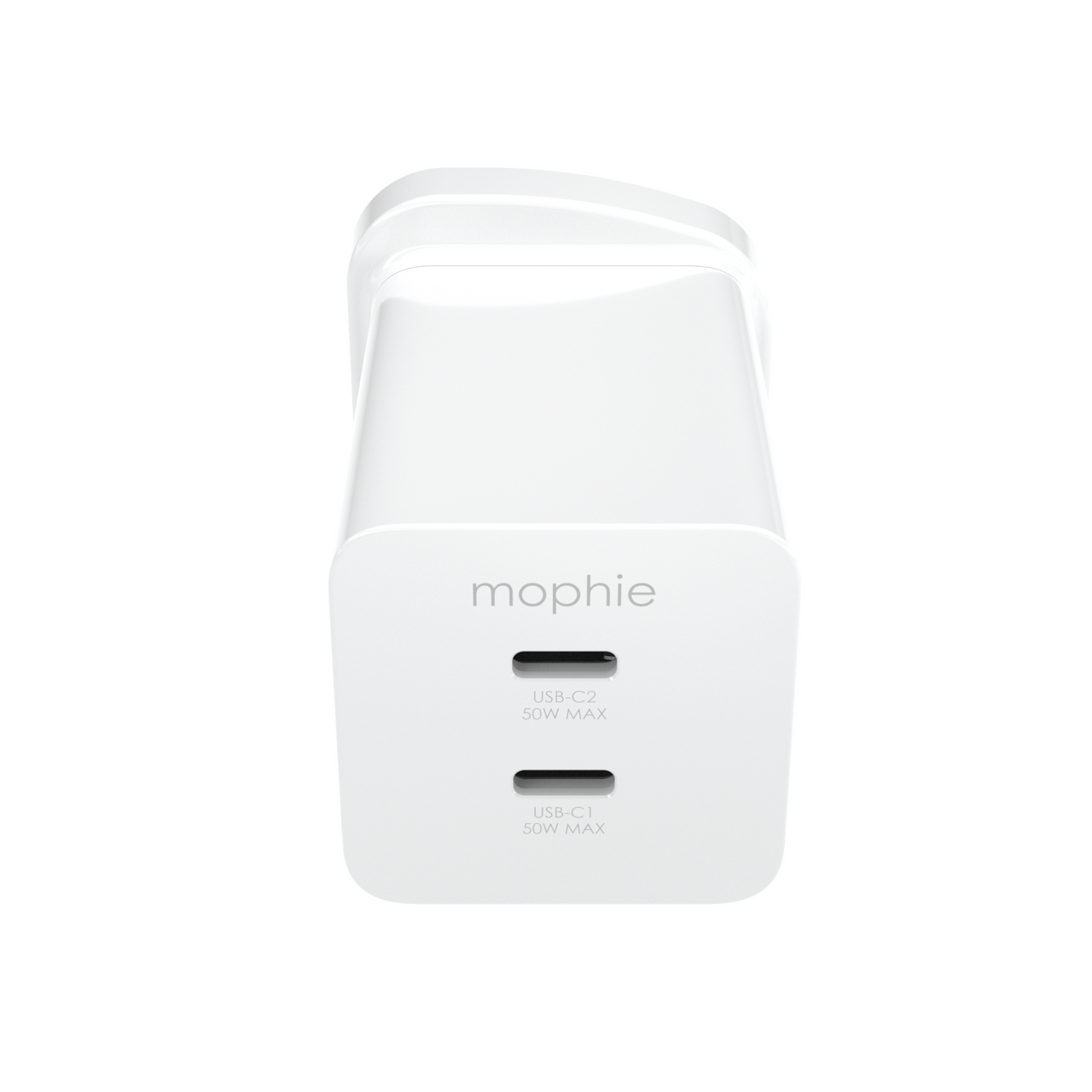 mophie Essentials Power Adapter Dual USB-C PD 50W  (White) (UK Adapter)