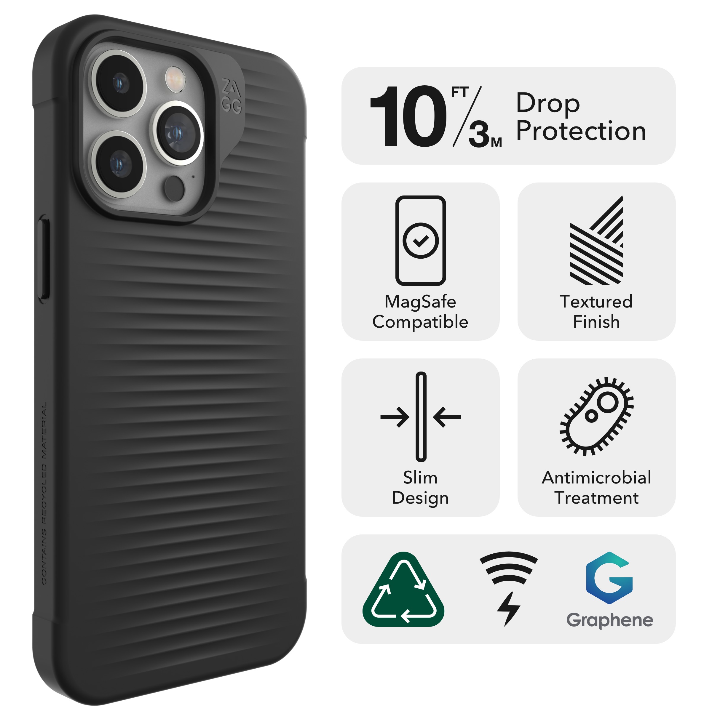 10ft│3m Drop Protection
||Luxe has been tested and proven to protect your phone from drops up to 10 feet (3 meters).