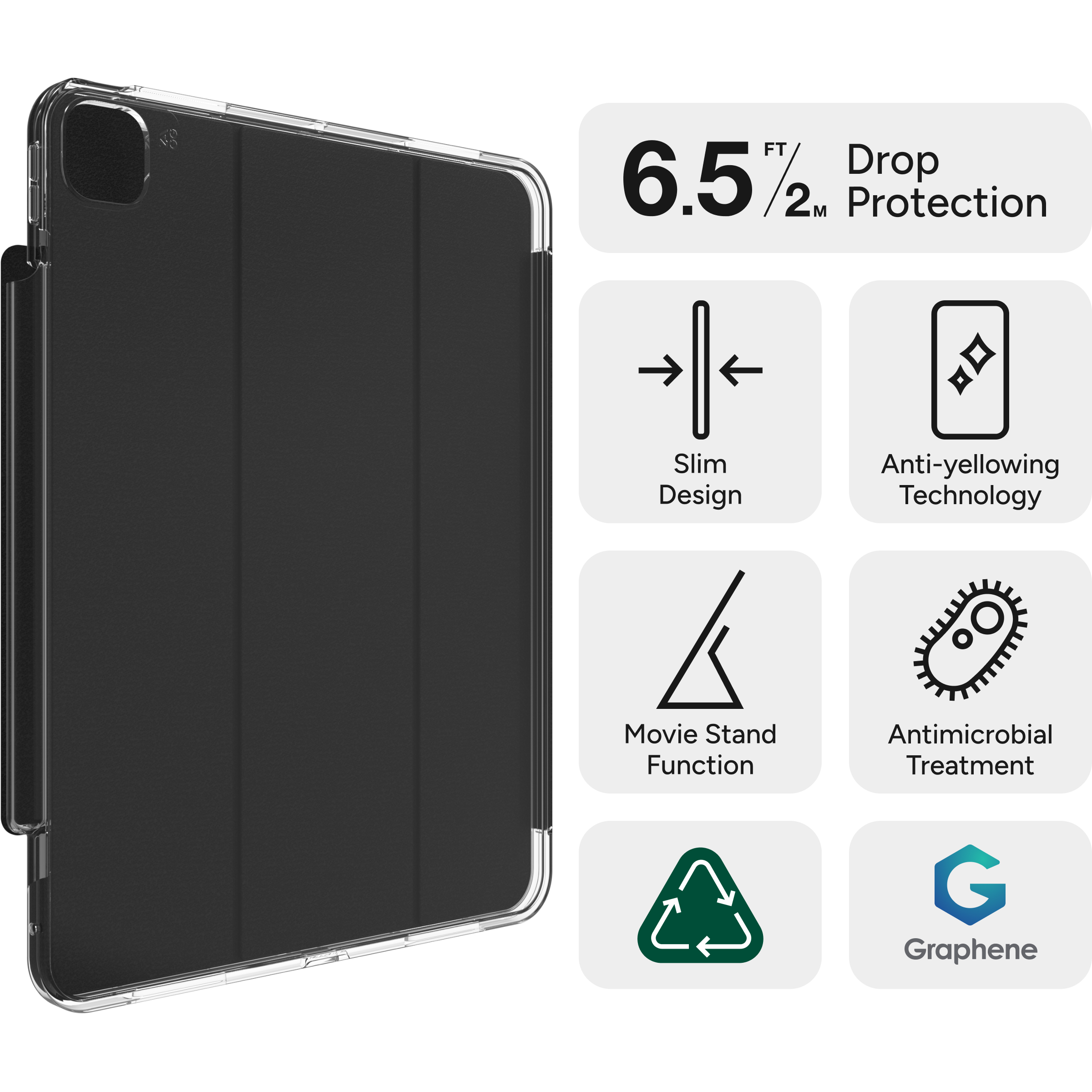 Drop Resistant up to 6.5 ft ǀ 2m||
 Crystal Palace with Folio protects your phone from drops up to 6.5 feet (2 meters).