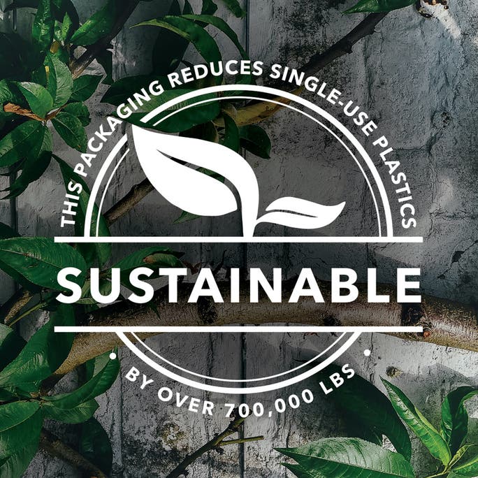 Sustainable Packaging 
||The packaging reduces single-use plastic by over 700,000 lbs
