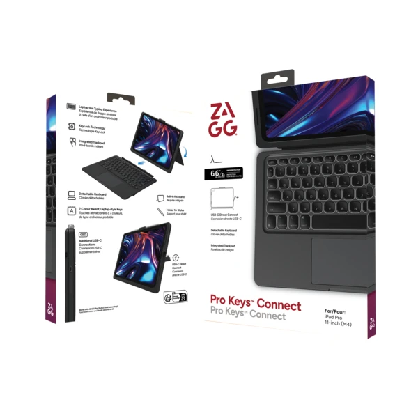 Prokeys 2 ZAGG Pro Keys Connect Keyboard for Apple iPad Pro 11-inch iPad Pro (M5/M4)