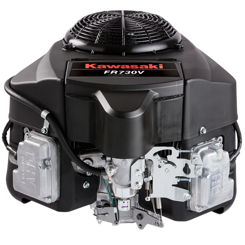 Kawasaki FR730V 24.0 HP 726cc V‑Twin petrol engine with 1 1/8″ shaft, cast iron liners, and electric start. Ideal for commercial ride‑on mowers. Supersedes the 23.0 HP FR691V‑S06.