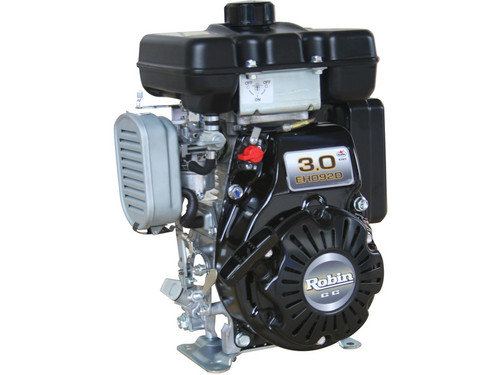 Robin EH09 2.8 HP petrol engine with 86cc displacement, 17 mm keyed shaft, cast iron liner, and muffler assembly. Ideal for rammers, pumps, compressors, mowers, chippers, concrete saws, and agricultural equipment.