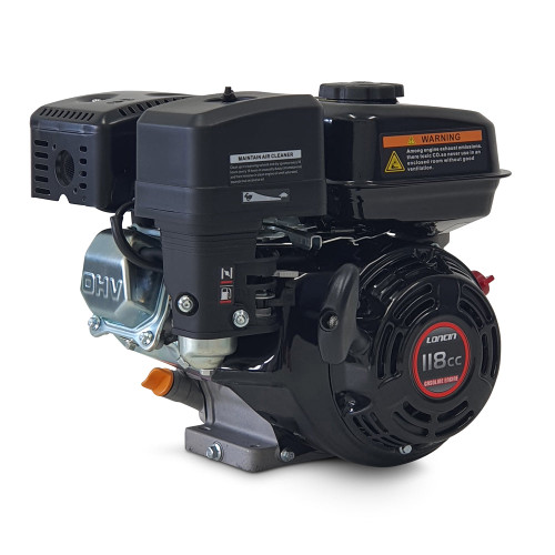 Sina G120 4.0 HP petrol engine with 118cc displacement, 3/4″ shaft, cast iron sleeve, and muffler assembly. Ideal for pumps, compressors, mowers, chippers, concrete saws, agricultural equipment, and go‑karts.