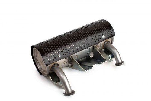 Right‑hand V‑type muffler for Honda GX610, GX620, and GX670 engines. OEM‑style fitment with PTO‑side discharge.