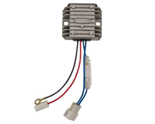 4‑wire, 5 A regulator (B) for Powerease/Hailin 170F diesel engines. Reliable replacement ensuring stable charging voltage.