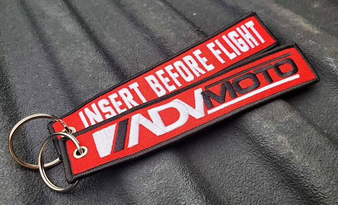 ADVMoto "Insert Before Flight" KeyChains - Set of 2