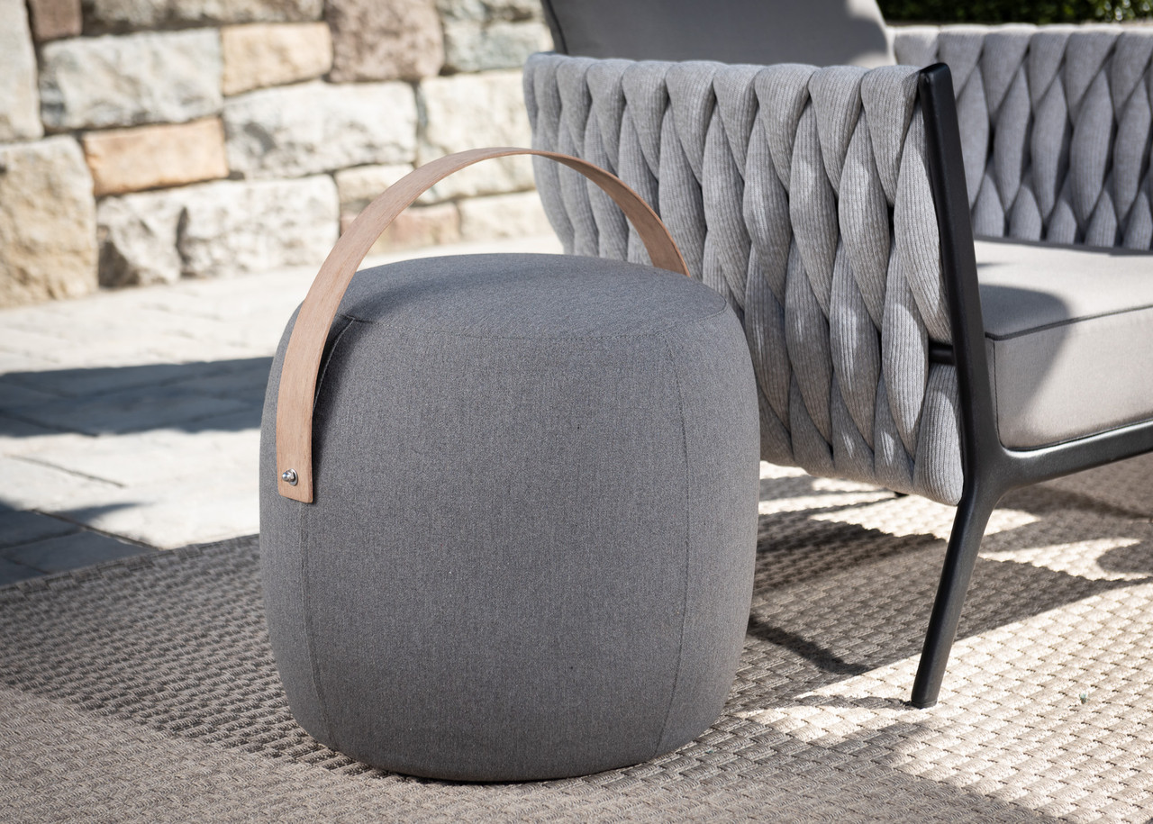 20" Upholstered End Table / Pouf Graphite