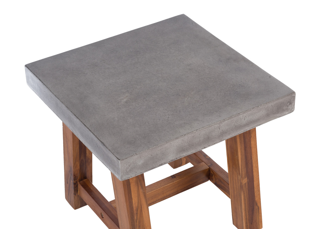 Bridge Side Table w/ Acacia Base