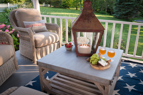 Julia Zinc Top Square Coffee Table