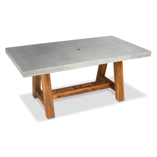 Bridge Side Table w/ Acacia Base
