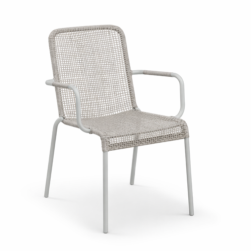 Ludlow Stacking Dining Arm Chair, Stone - Set of 2