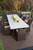 Bayridge 118" Grey Rustic Dining Table Without Umbrella Hole