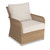 Savannah Natural Wicker Club Chair w/ Wheat Cushions