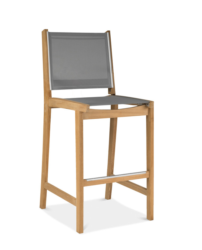 Bayhead Bar Chair W/ Backrest No Arms, Grey