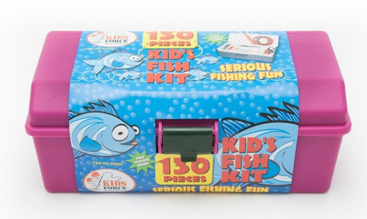 Force Ten Kids 130 Pc Fishing Tackle Box