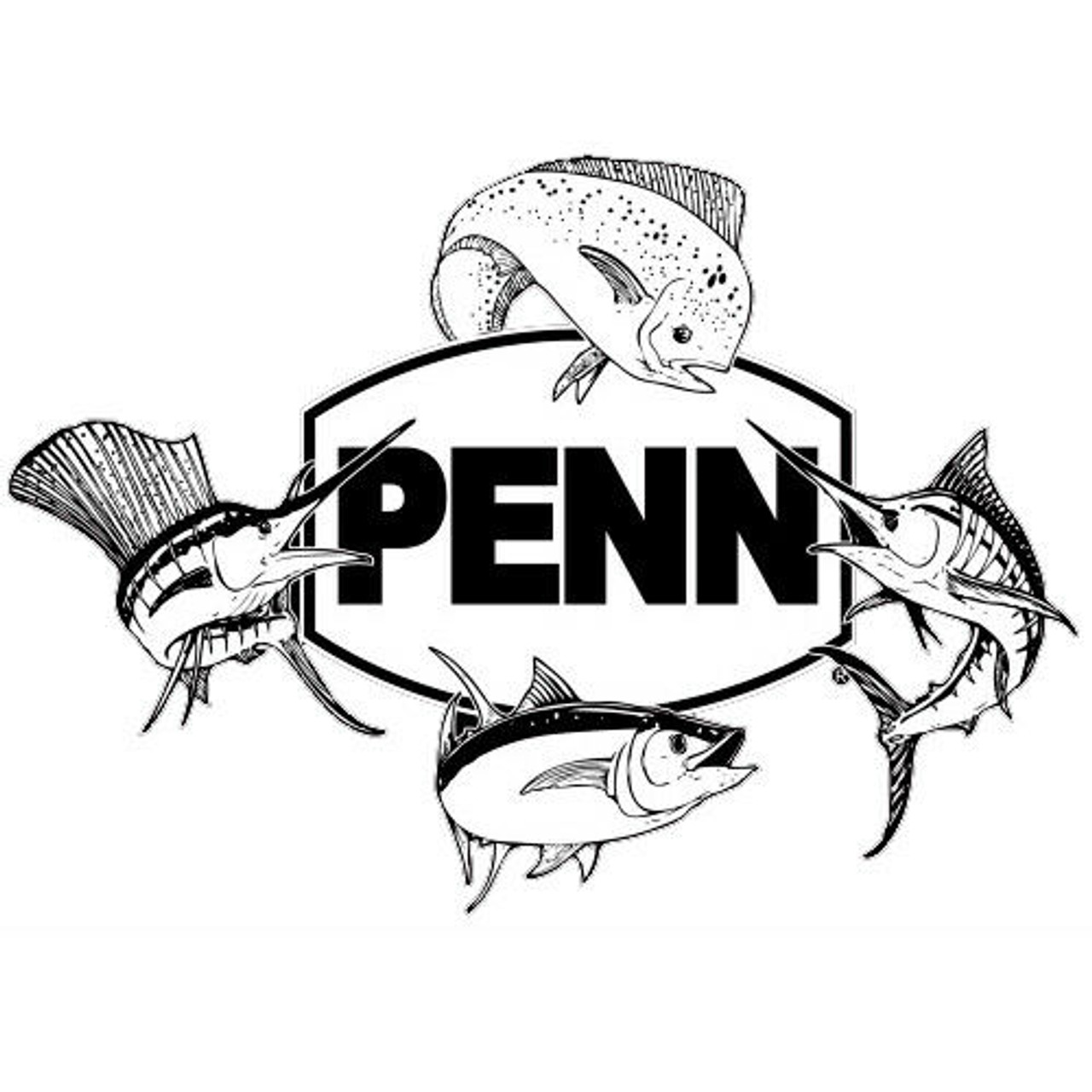 PENN Decals - 4 Fish (White) - OZTackle Fishing Gear