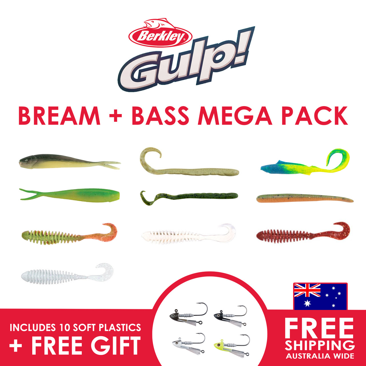 Berkley Gulp! Bream & Bass MEGA PACK (with FREE Gift) - OZTackle Fishing  Gear