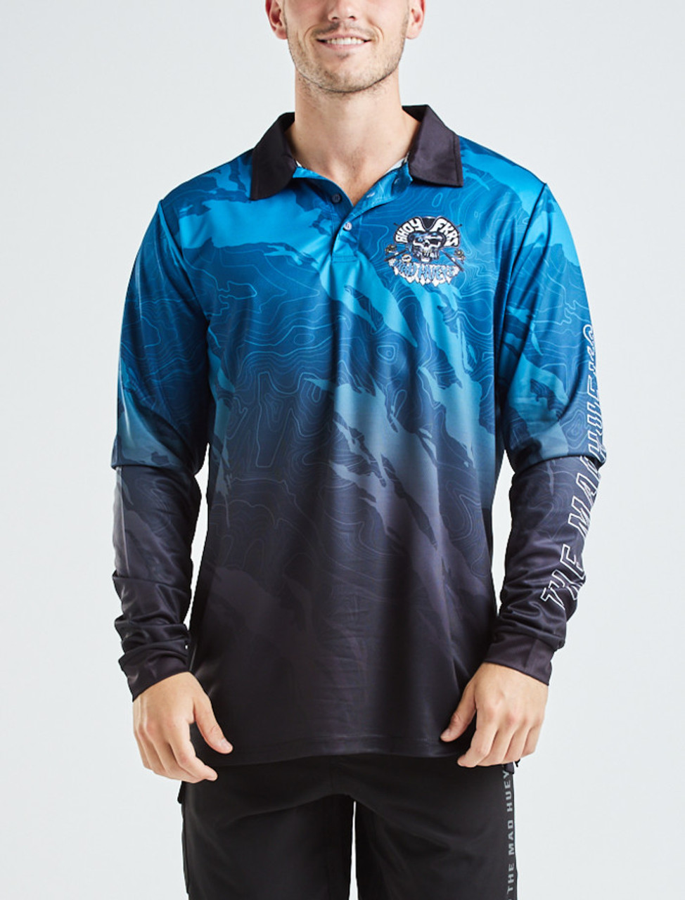 The Mad Hueys High Tide LS Fishing Jersey - Navy