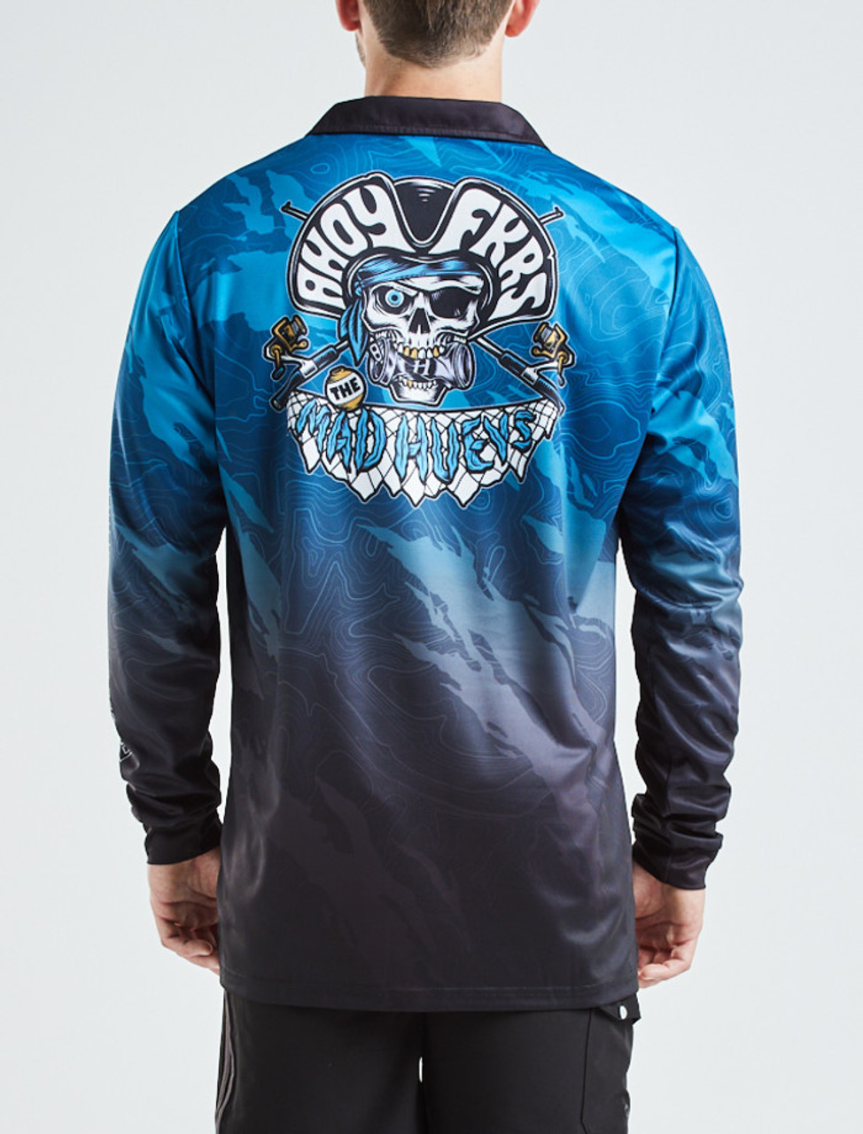 フィッシングウェア　The Mad Hueys Lサイズ The Mad Hueys High Tide LS Fishing Jersey - Navy - OZTackle