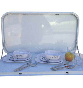 Picnic Table White w/Chrome Lock (800x450mm) Picnic Table White w/Chrome Lock (800x450mm)