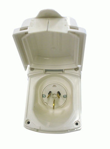 Clipsal (New Style) White External 15 Amp Power Inlet