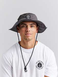 THE MAD HUEYS WIDE BRIM HAT - HOOKED - CHARCOAL