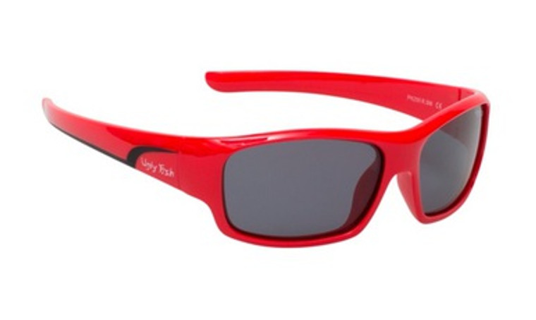 Ugly Fish Junior Polarised Sunglasses PK255 Red Frame Smoke Lens