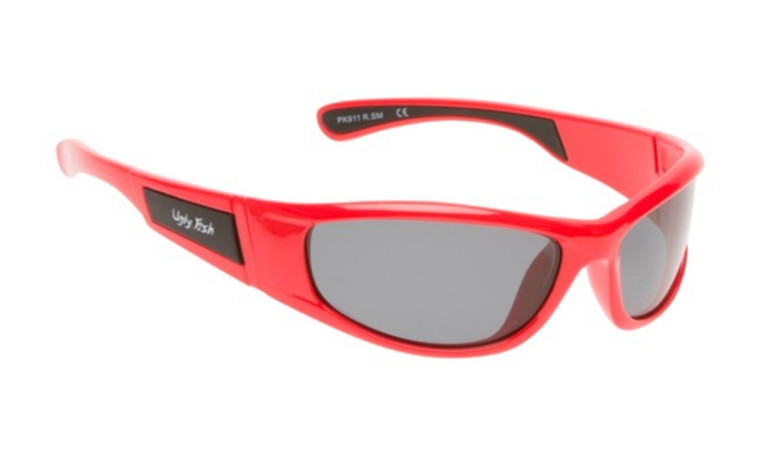 Ugly Fish Junior Polarised Sunglasses PK911 Red Frame Smoke Lens