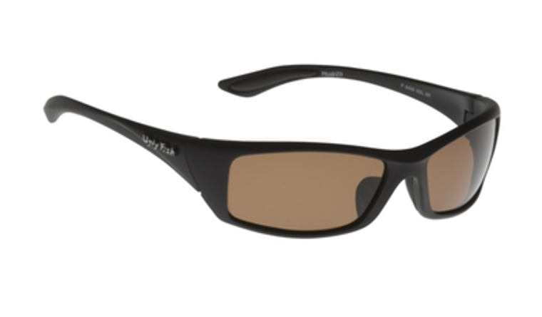 Ugly Fish TR-90 Polarised Sunglasses P6499 Matt Black Frame Brown Lens