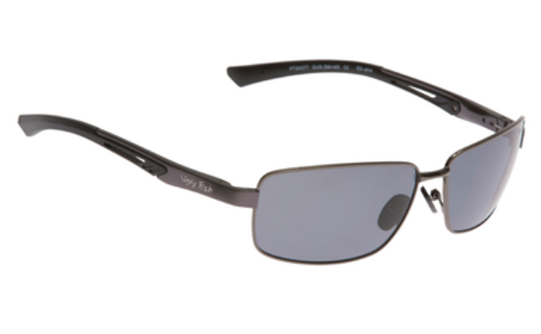 Ugly Fish Triacetate(TAC) Polarised Sunglasses PT24377 Gun Metal Grey Aluminium Frame Smoke Lens