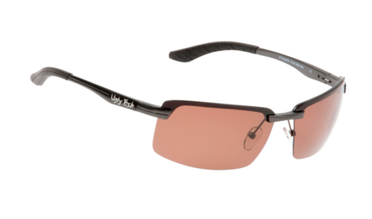 Ugly Fish Triacetate(TAC) Polarised Sunglasses PT24409 Gun Metal Aluminium Frame Brown Lens