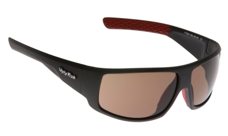 Ugly Fish Triacetate(TAC) Polarised Sunglasses PT6881 Matt Black TR90 Frame Brown Lens