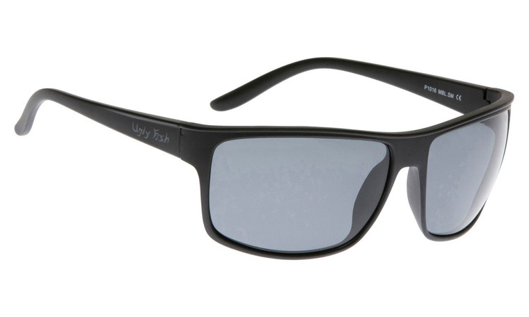 Ugly Fish Basic Polarised Sunglasses P1016 Matt Black Frame Smoke Lens