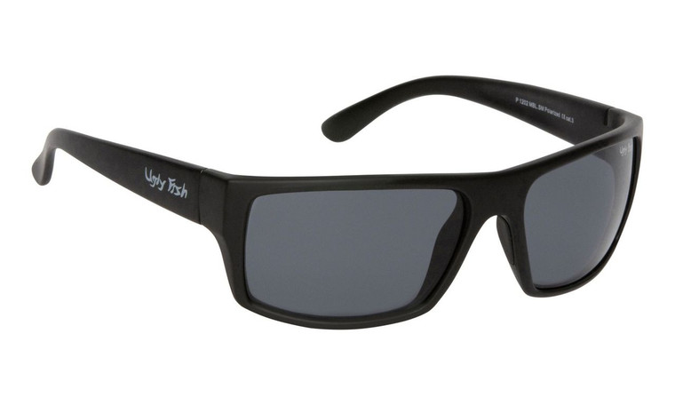 Ugly Fish Basic Polarised Sunglasses P1202 Matt Black Frame Smoke Lens